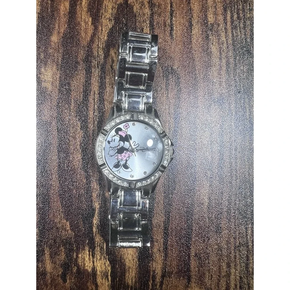 Disney Minnie Mouse Watch‎ Adult Girl Crystals Sparkles Classic Metal Band